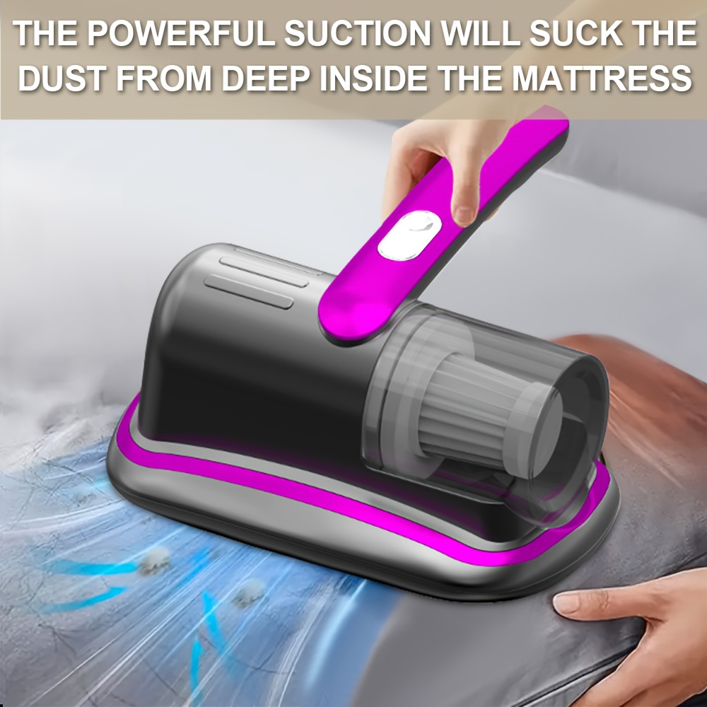 Portable Vacuum Cleaner, Handheld Vacuum for Home Use, Mattress Dust Removal, Strong Suction, Low Noise, Washable Filter, 2-Speed Adjustable, Durable Plastic Suction Cup for Pet Hair Cleaning