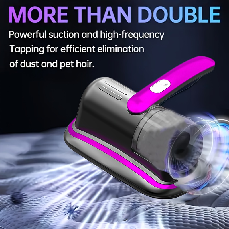 Portable Vacuum Cleaner, Handheld Vacuum for Home Use, Mattress Dust Removal, Strong Suction, Low Noise, Washable Filter, 2-Speed Adjustable, Durable Plastic Suction Cup for Pet Hair Cleaning