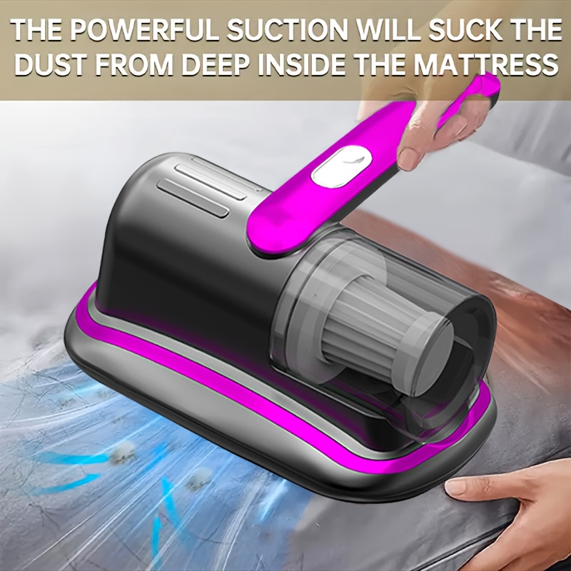 Portable Vacuum Cleaner, Handheld Vacuum for Home Use, Mattress Dust Removal, Strong Suction, Low Noise, Washable Filter, 2-Speed Adjustable, Durable Plastic Suction Cup for Pet Hair Cleaning