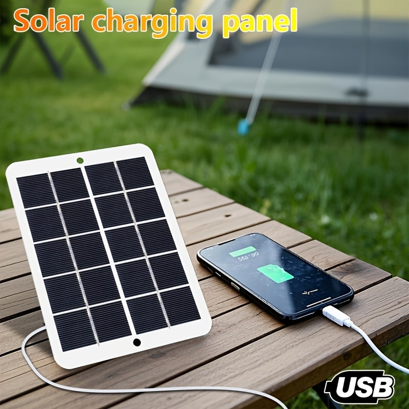 Portable Solar Charger with USB Output, Solar-Powered Fast Charging for Smartphones, Small Fans & Outdoor Emergencies - 5V USB Charger, Solar Phone Charger, Camping Essentials, Lightweight Setup