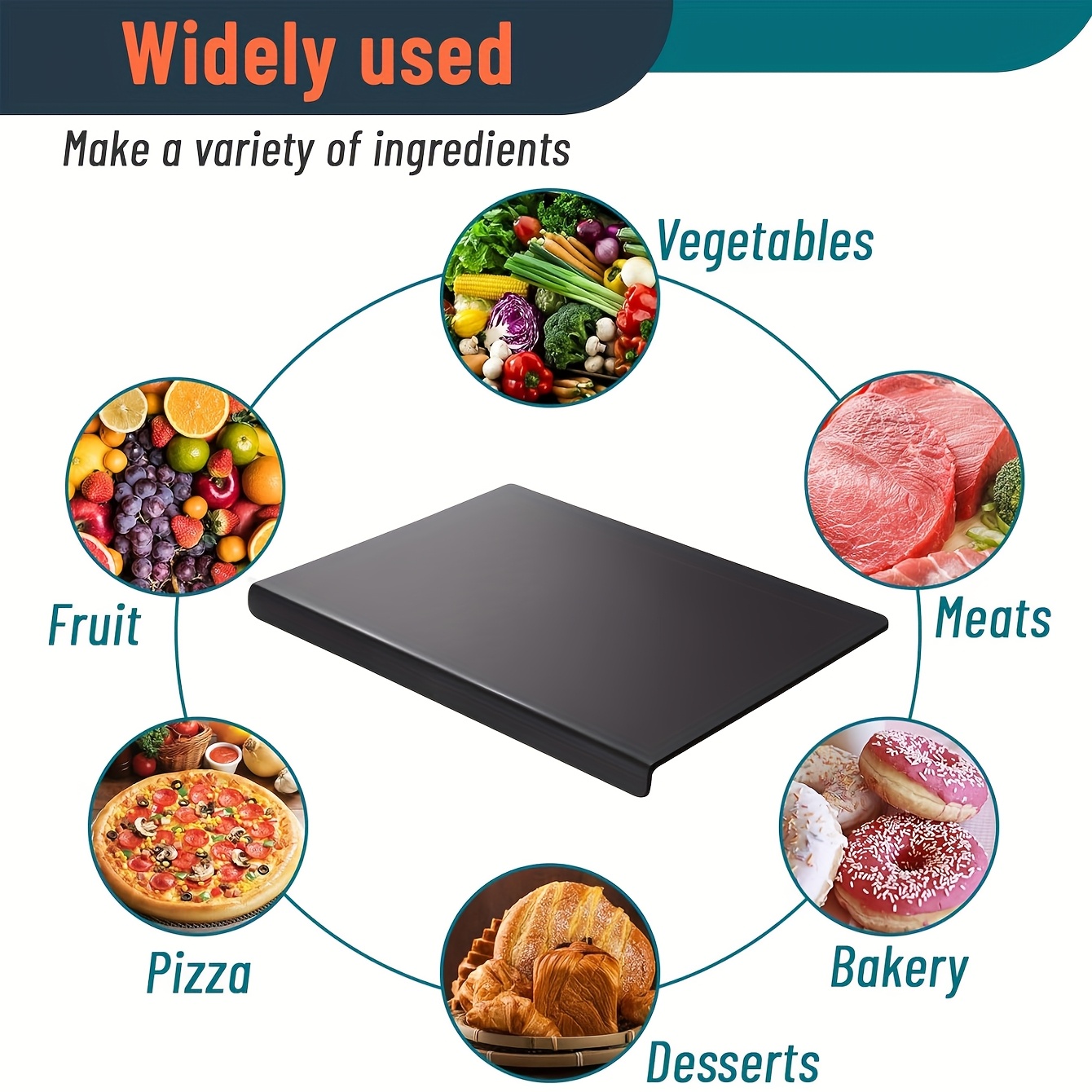 Large High Tenacity Cutting Board with Lip, Black Cutting Board for Countertops, Tabletop Cutting Board for Kitchen Essentials