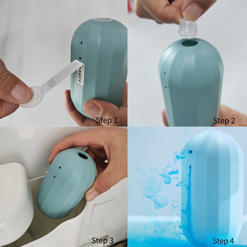 90-Day Automatic Toilet Bowl Cleaner Cartridge - Modern Plastic Design, Long-Lasting Fresh Blue Bubble Fragrance, Powerful Cleaning for Essential Home Hygiene, Toilet Bowl Cleaner, Essential Home Hygiene