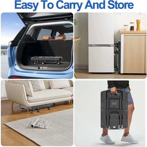 Collapsible Hand Trolley with a Load Capacity of 200KG, Featuring Wheels, Designed for Shopping, Transporting Tools, And Moving Items in Workshops And Homes.