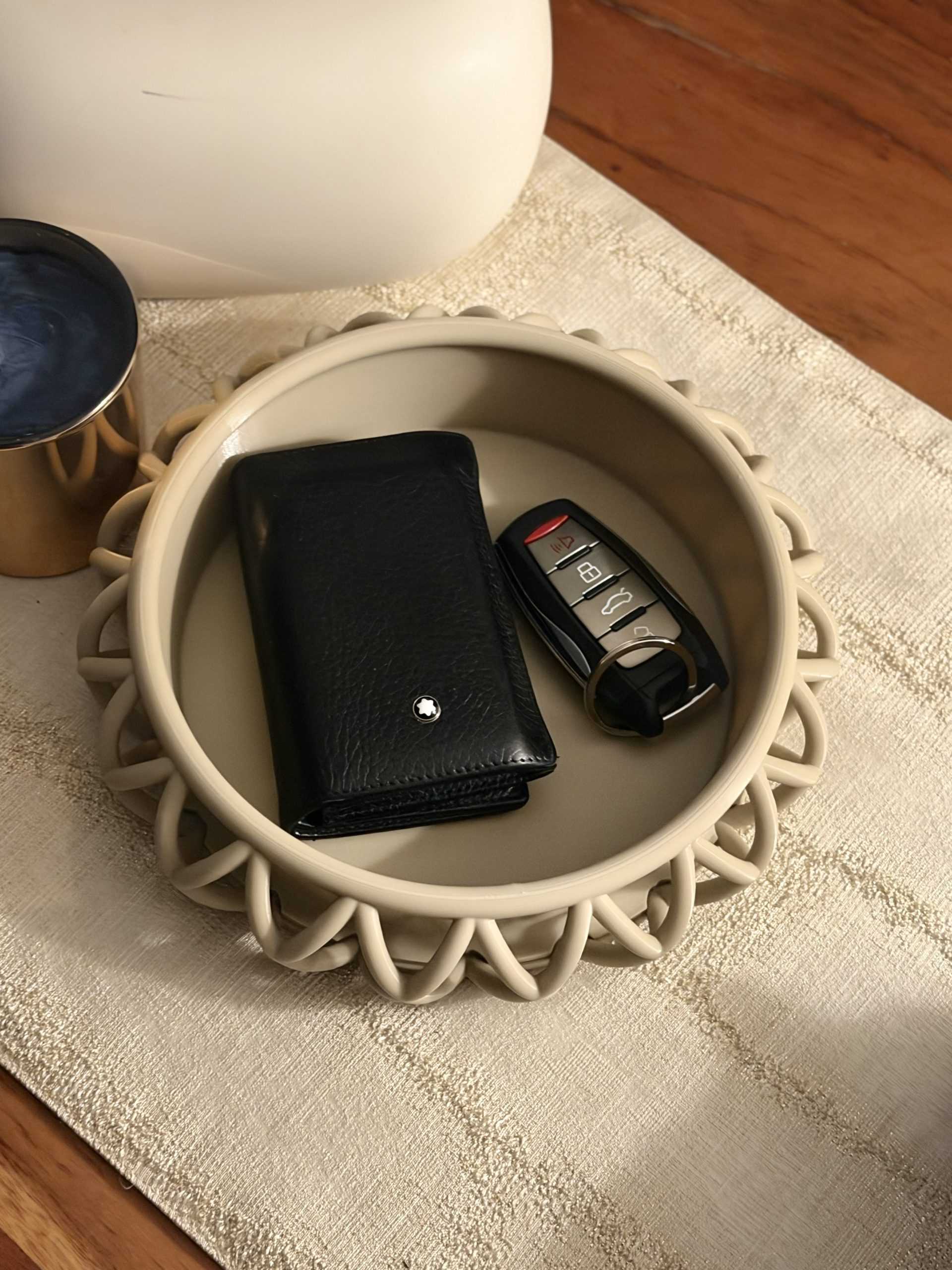 3D printed woven basket-style key tray