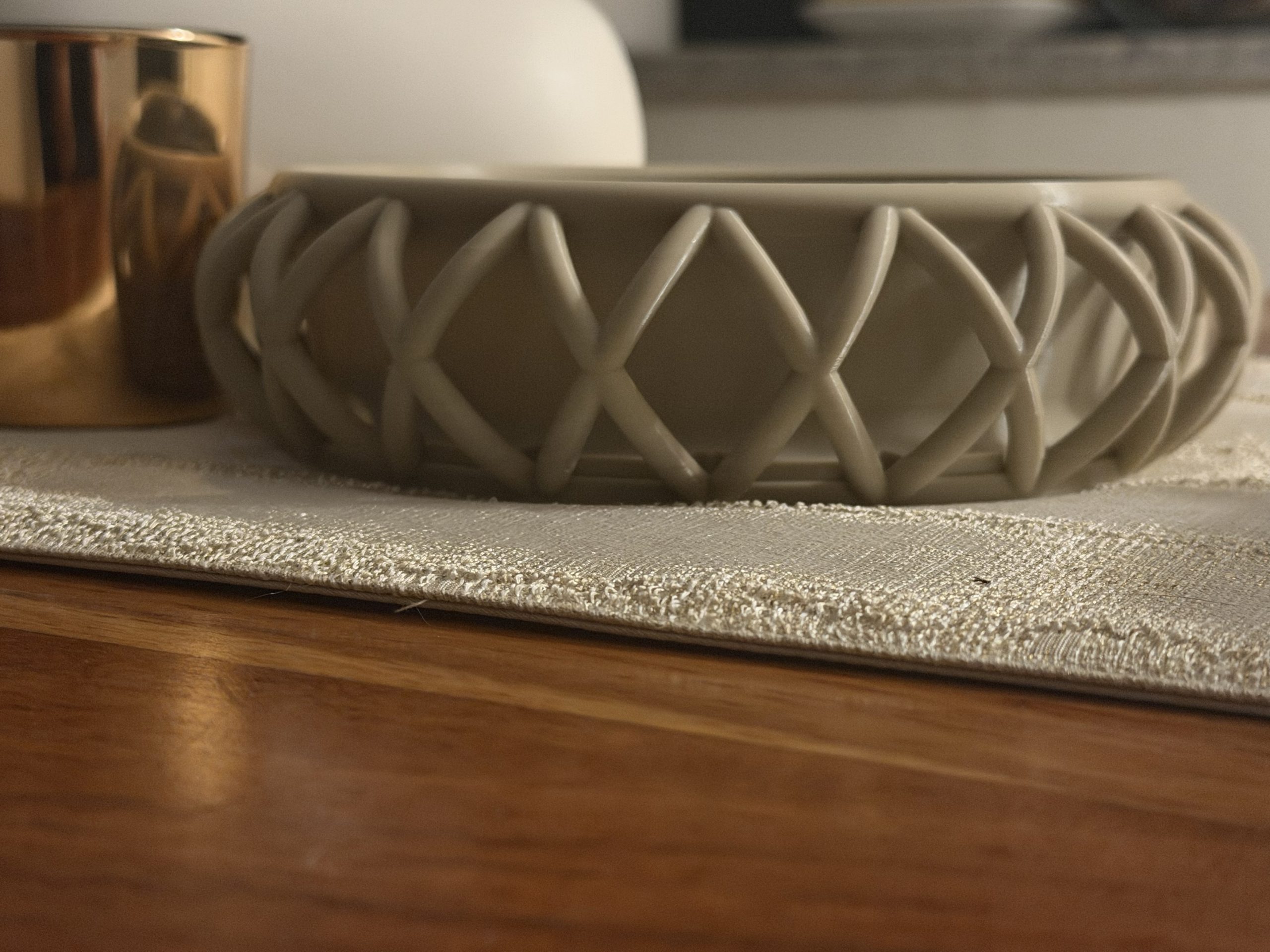 3D printed woven basket-style key tray